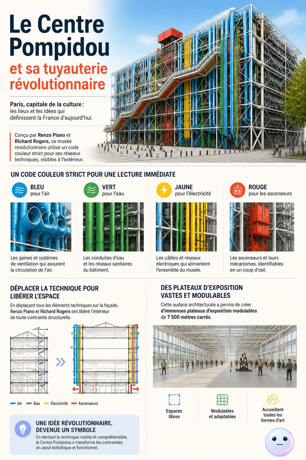 Le Centre Pompidou et sa tuyauterie révolutionnaire