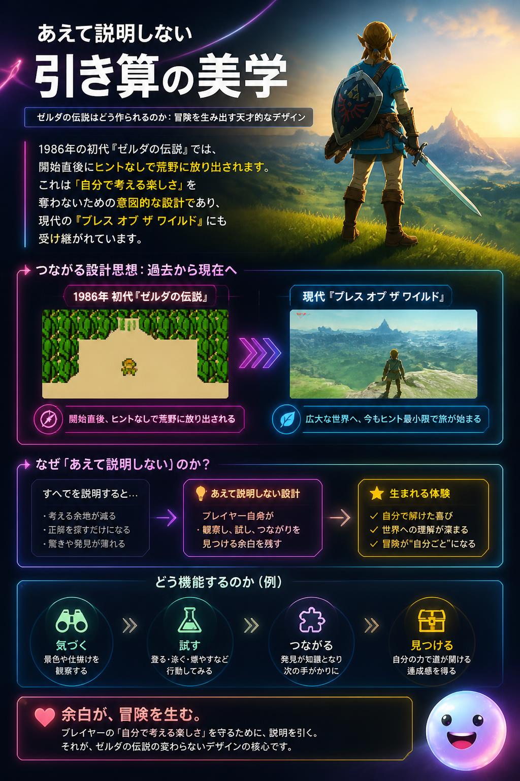 あえて説明しない引き算の美学