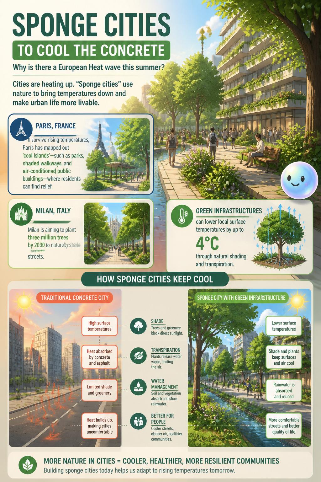 Designing sponge cities to cool the concrete