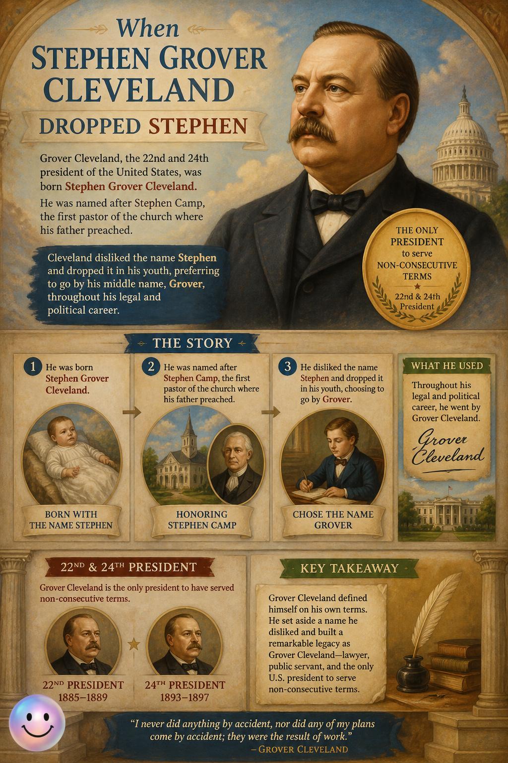 When Stephen Grover Cleveland dropped Stephen