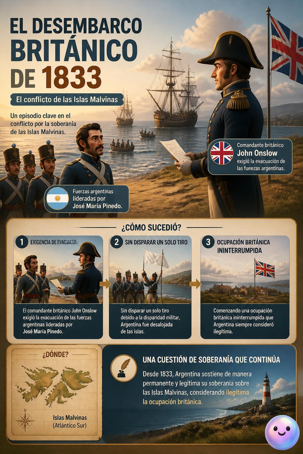 El desembarco británico de 1833