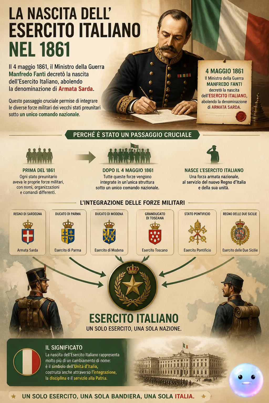 La nascita dell'Esercito Italiano nel 1861