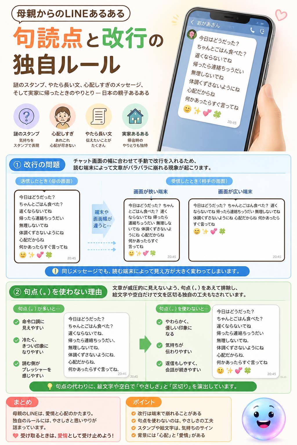 句読点と改行の独自ルール