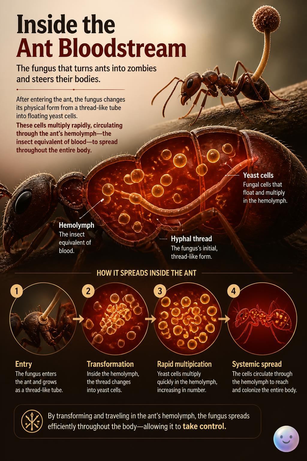 Inside the ant bloodstream