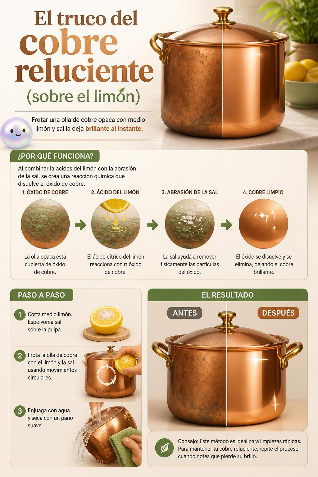 El truco del cobre reluciente