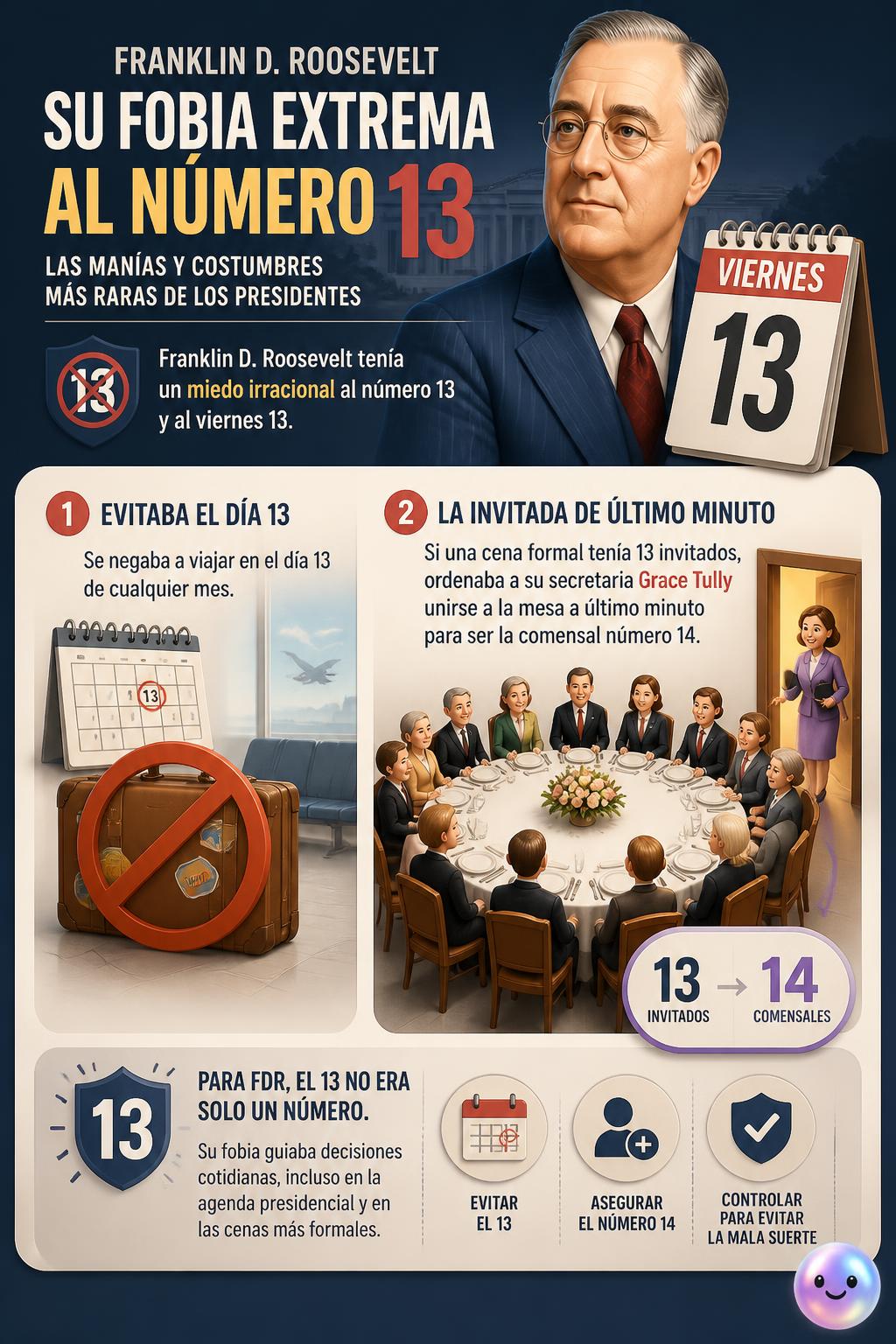 La fobia extrema de Franklin D. Roosevelt al número 13