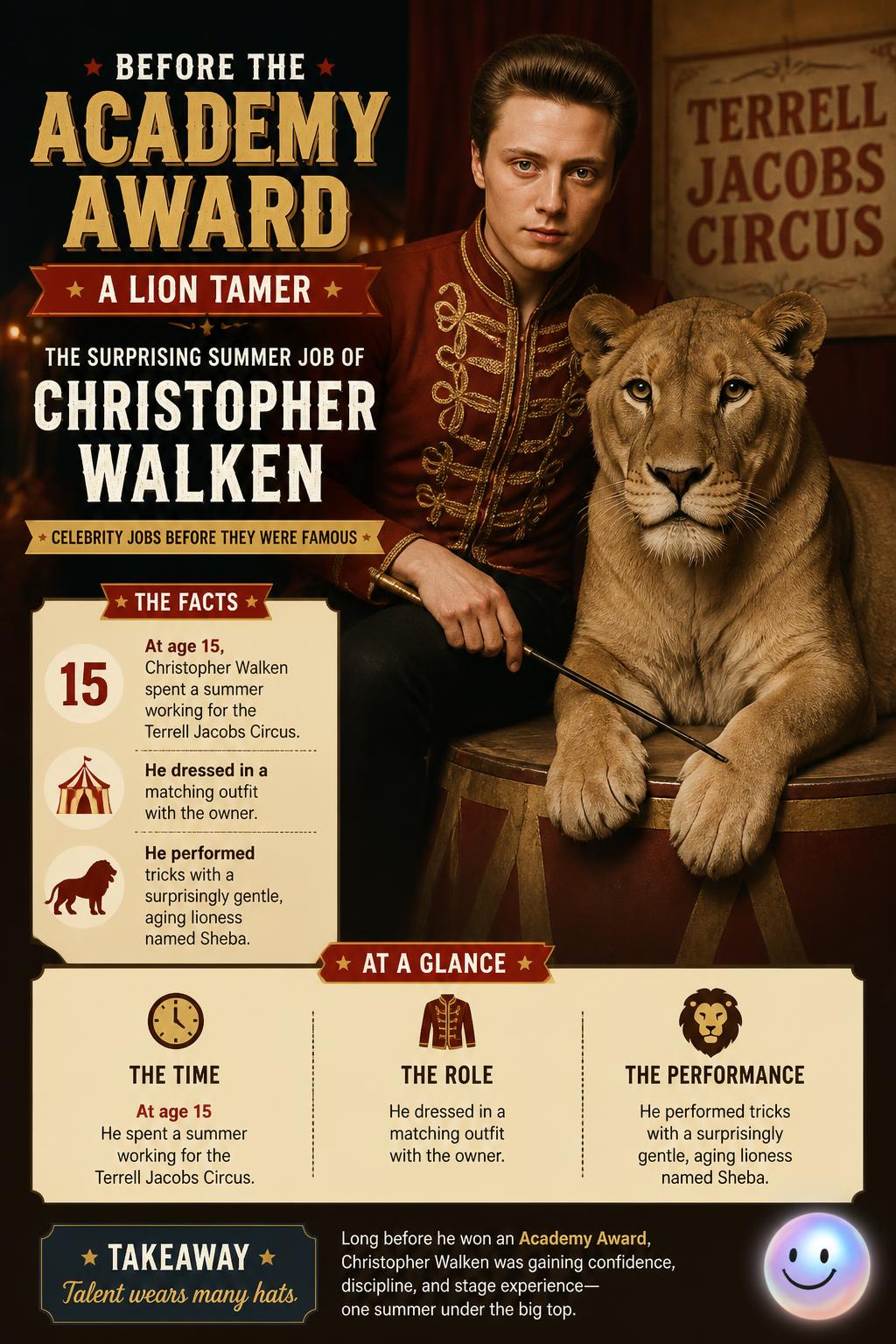 Taming lions in the traveling circus