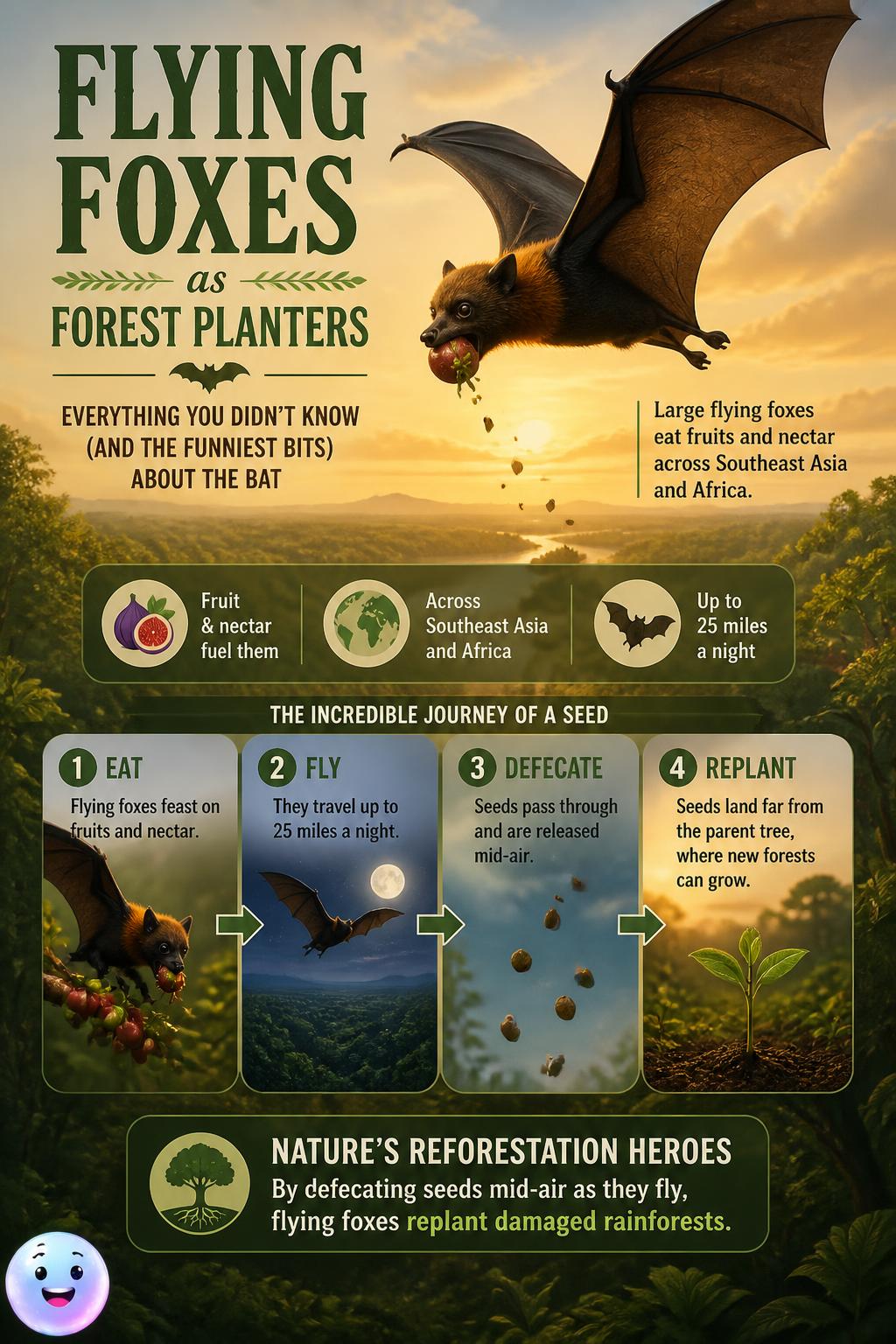 Flying foxes as forest planters