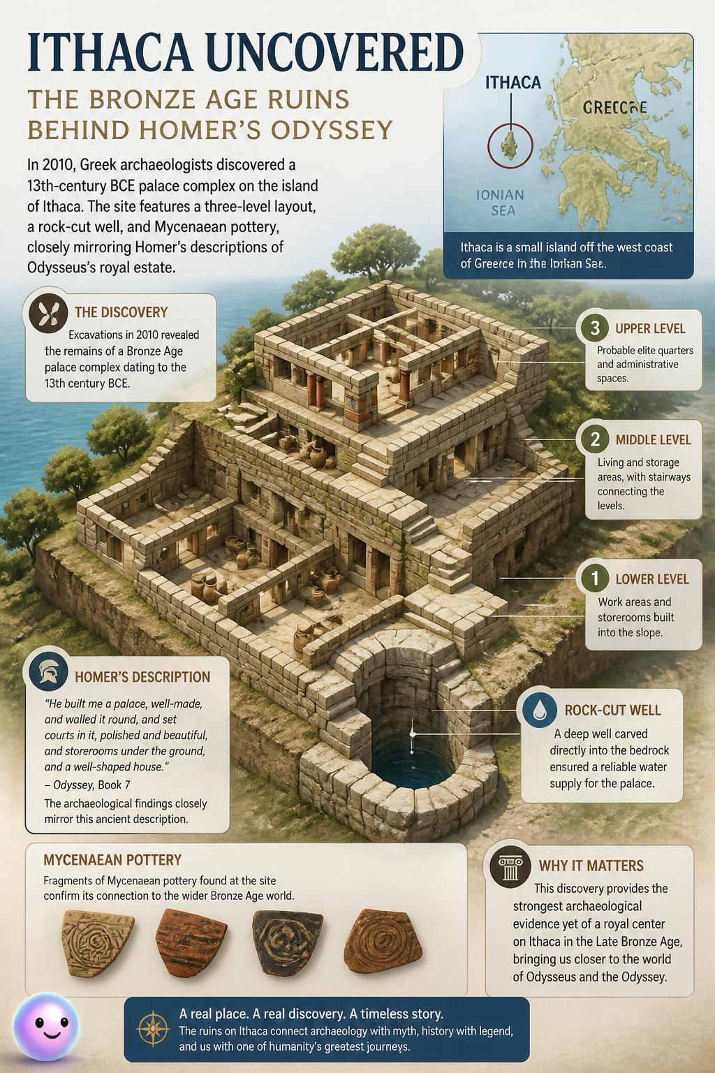 The actual Bronze Age ruins of Ithaca