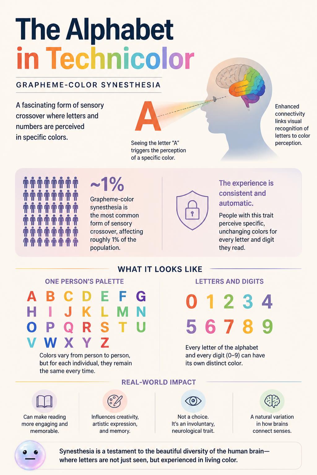 The alphabet in technicolor