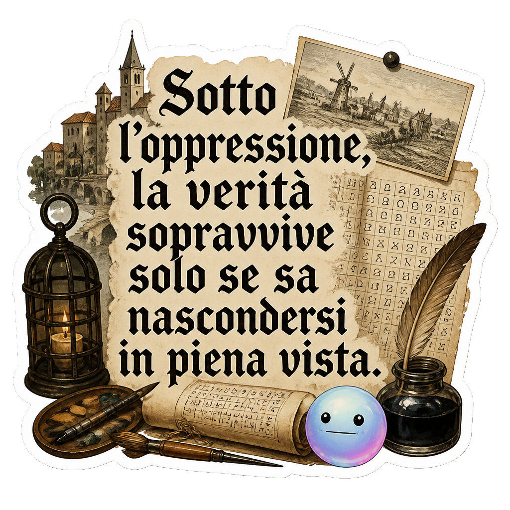 Sotto l'oppressione, la verità sopravvive solo se sa nascondersi in piena vista.