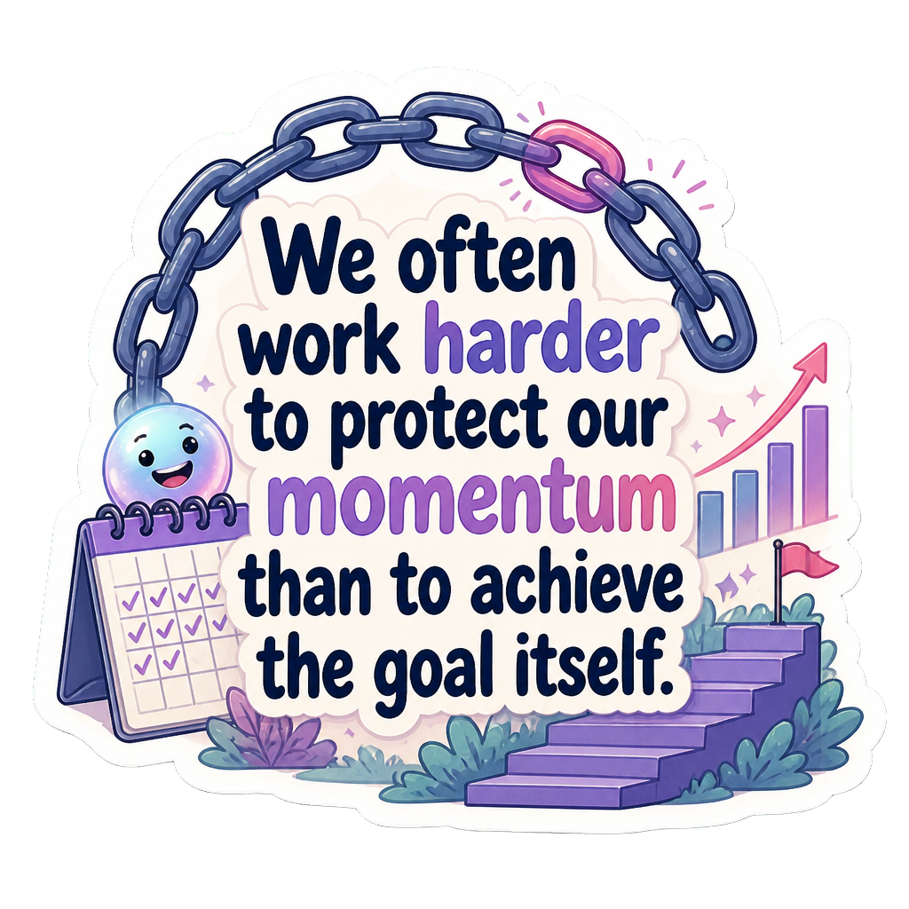 We often work harder to protect our momentum than to achieve the goal itself.