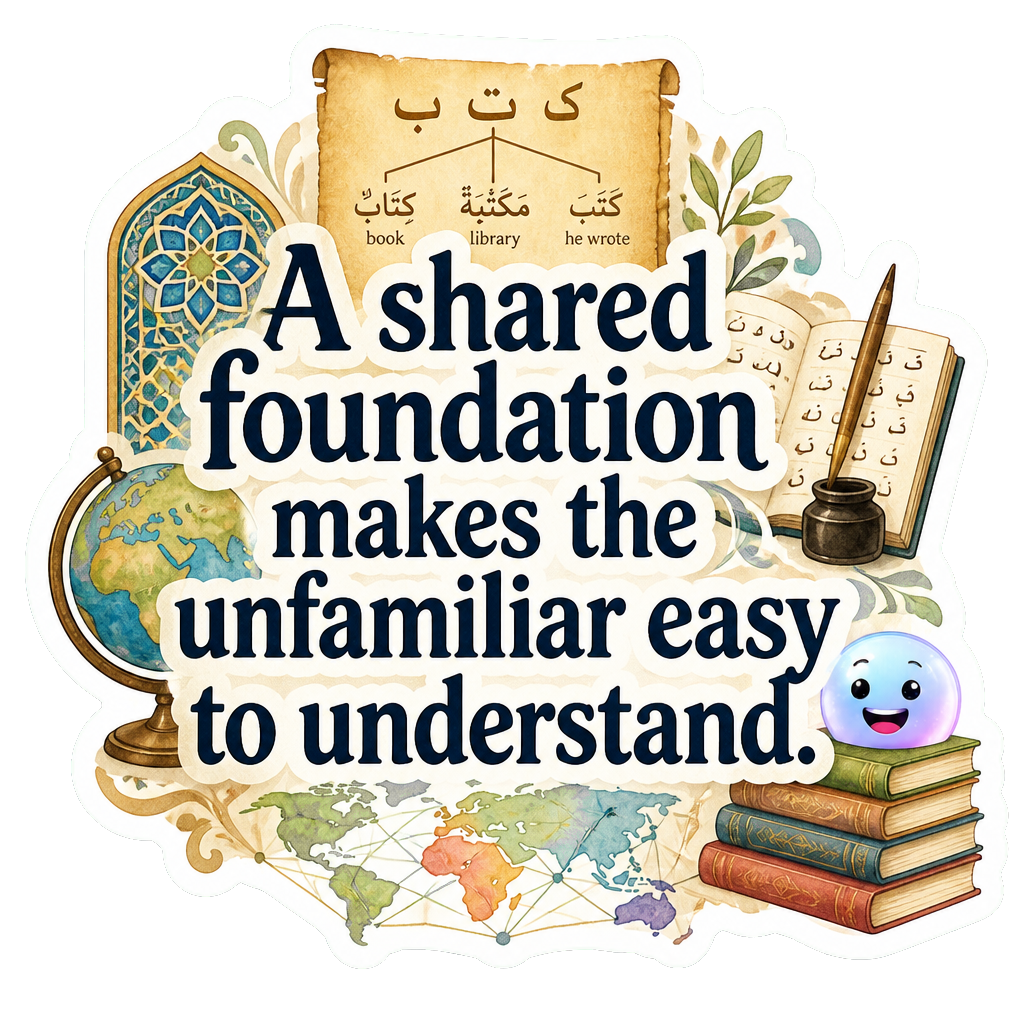 A shared foundation makes the unfamiliar easy to understand.
