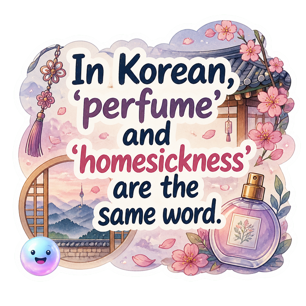 In Korean, 'perfume' and 'homesickness' are the same word.