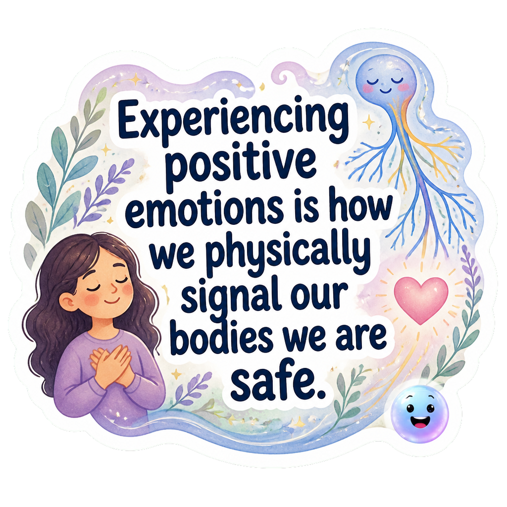Experiencing positive emotions is how we physically signal our bodies we are safe.