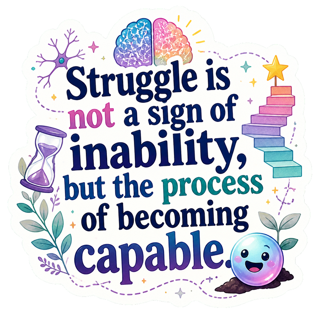 Struggle is not a sign of inability, but the process of becoming capable.