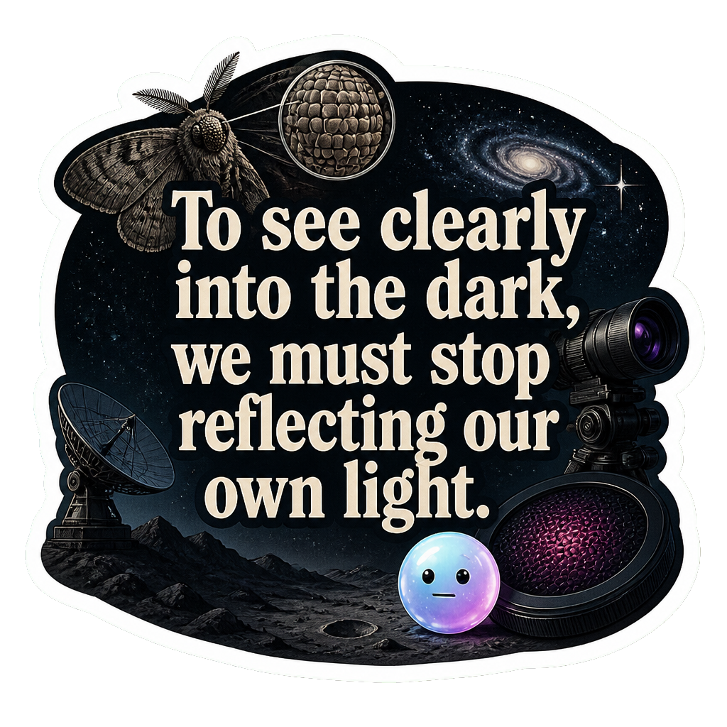To see clearly into the dark, we must stop reflecting our own light.