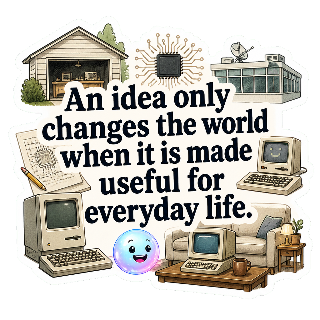 An idea only changes the world when it is made useful for everyday life.
