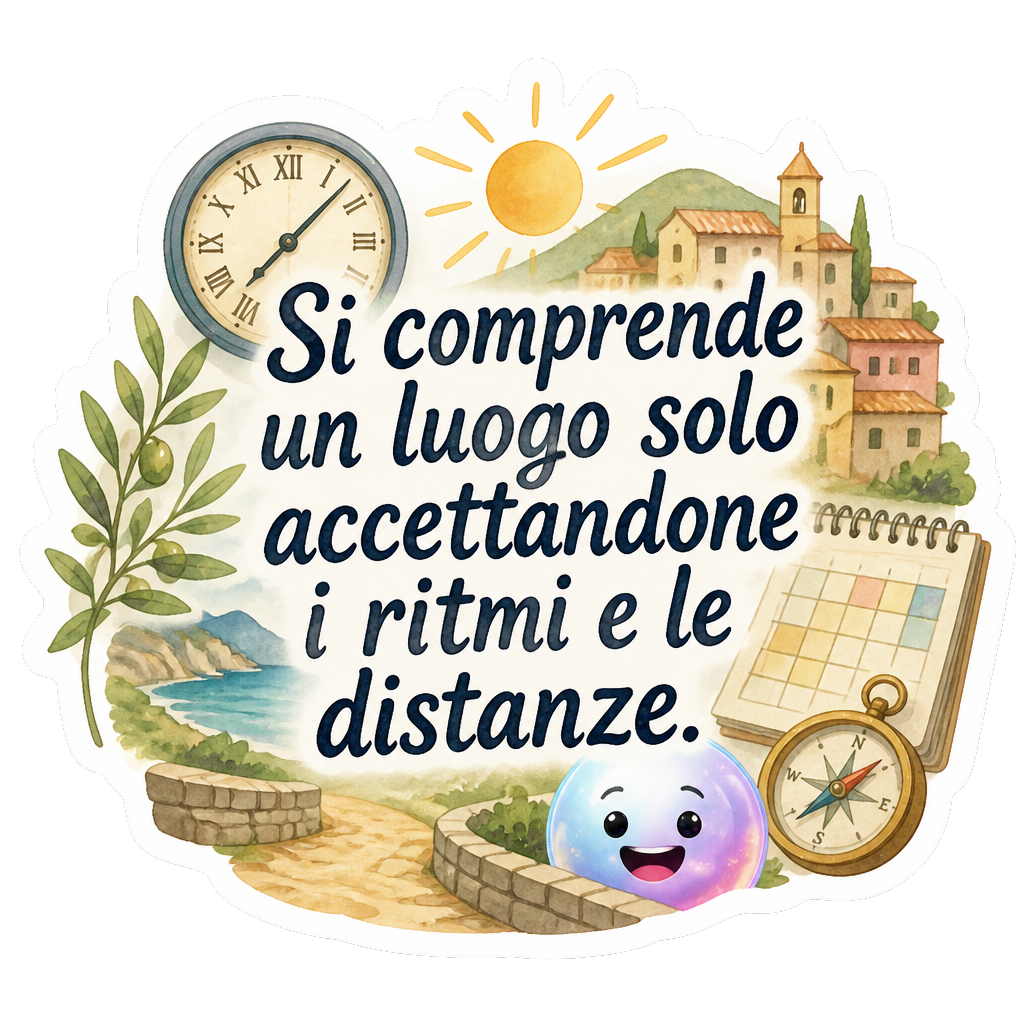 Si comprende un luogo solo accettandone i ritmi e le distanze.