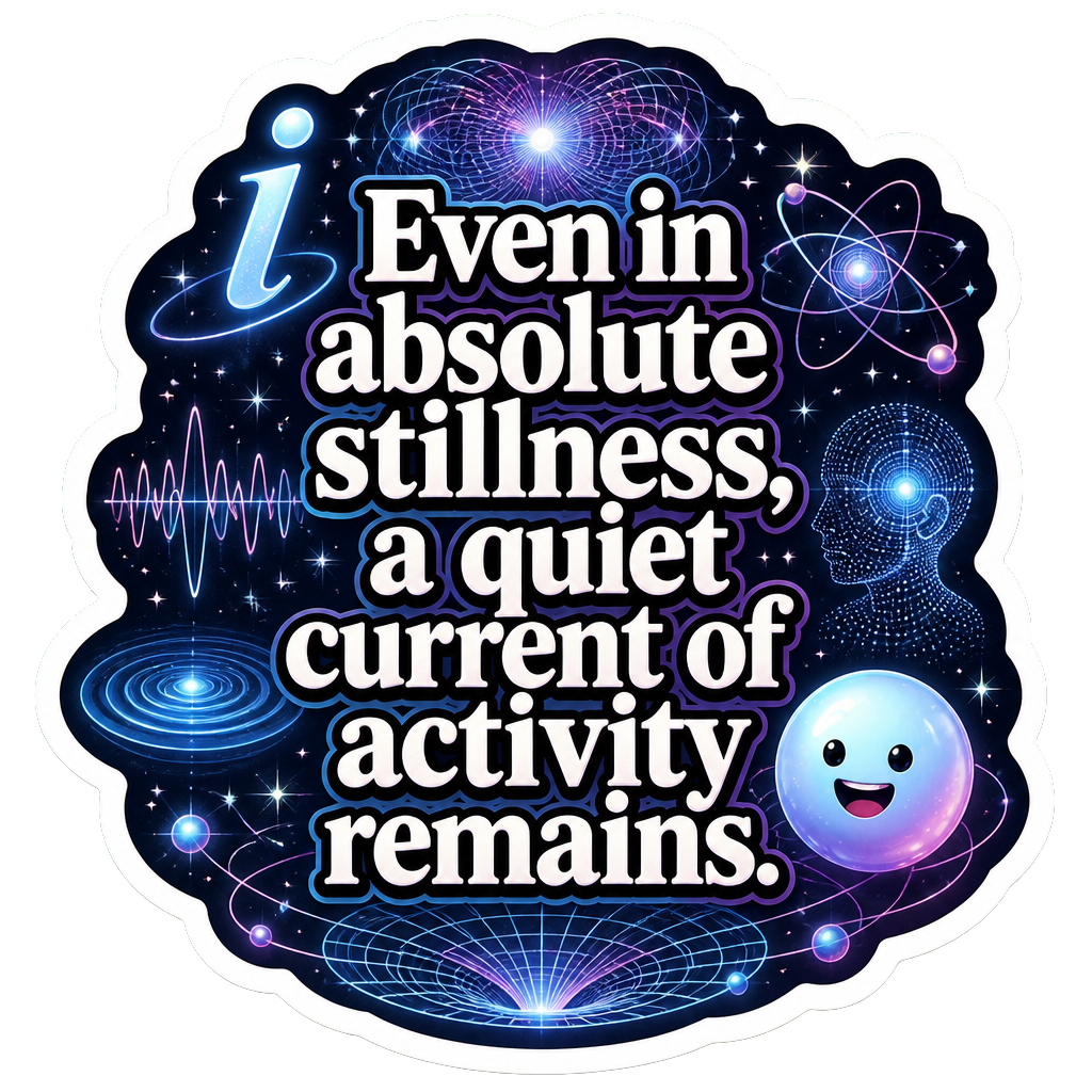 Even in absolute stillness, a quiet current of activity remains.