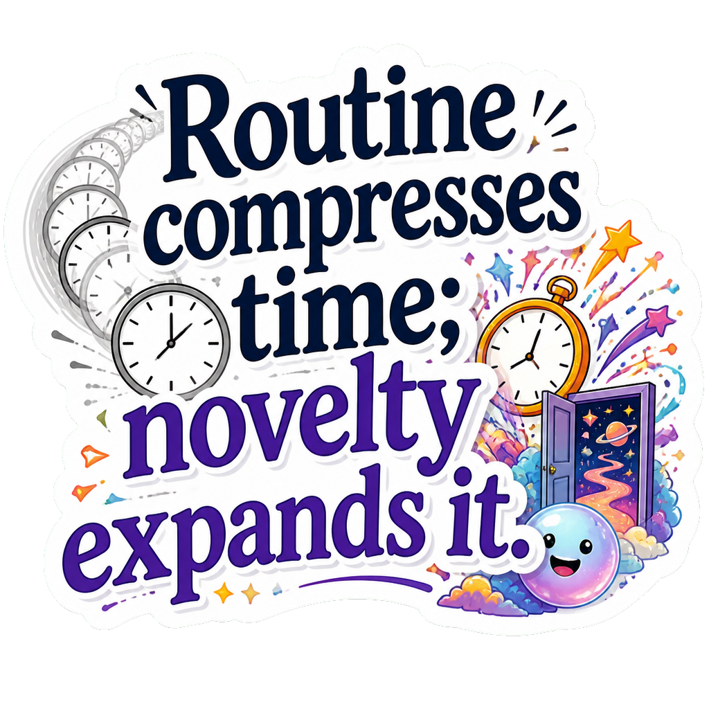 Routine compresses time; novelty expands it.