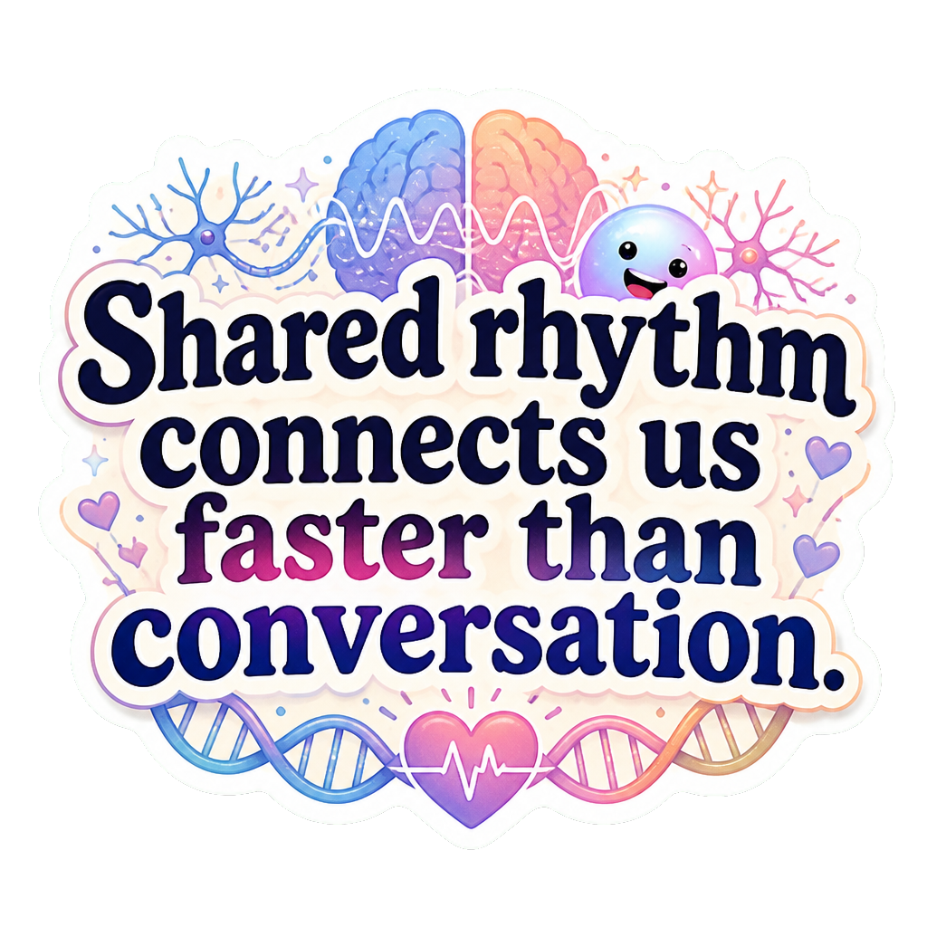 Shared rhythm connects us faster than conversation.
