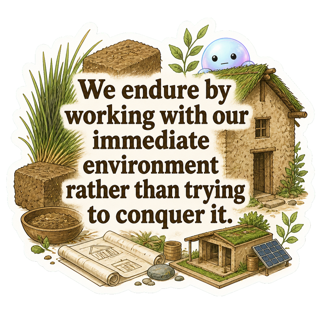 We endure by working with our immediate environment rather than trying to conquer it.