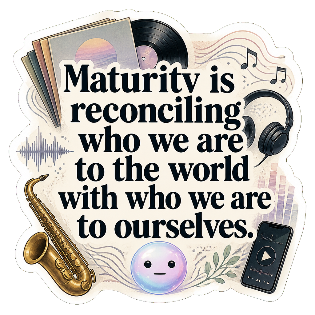 Maturity is reconciling who we are to the world with who we are to ourselves.