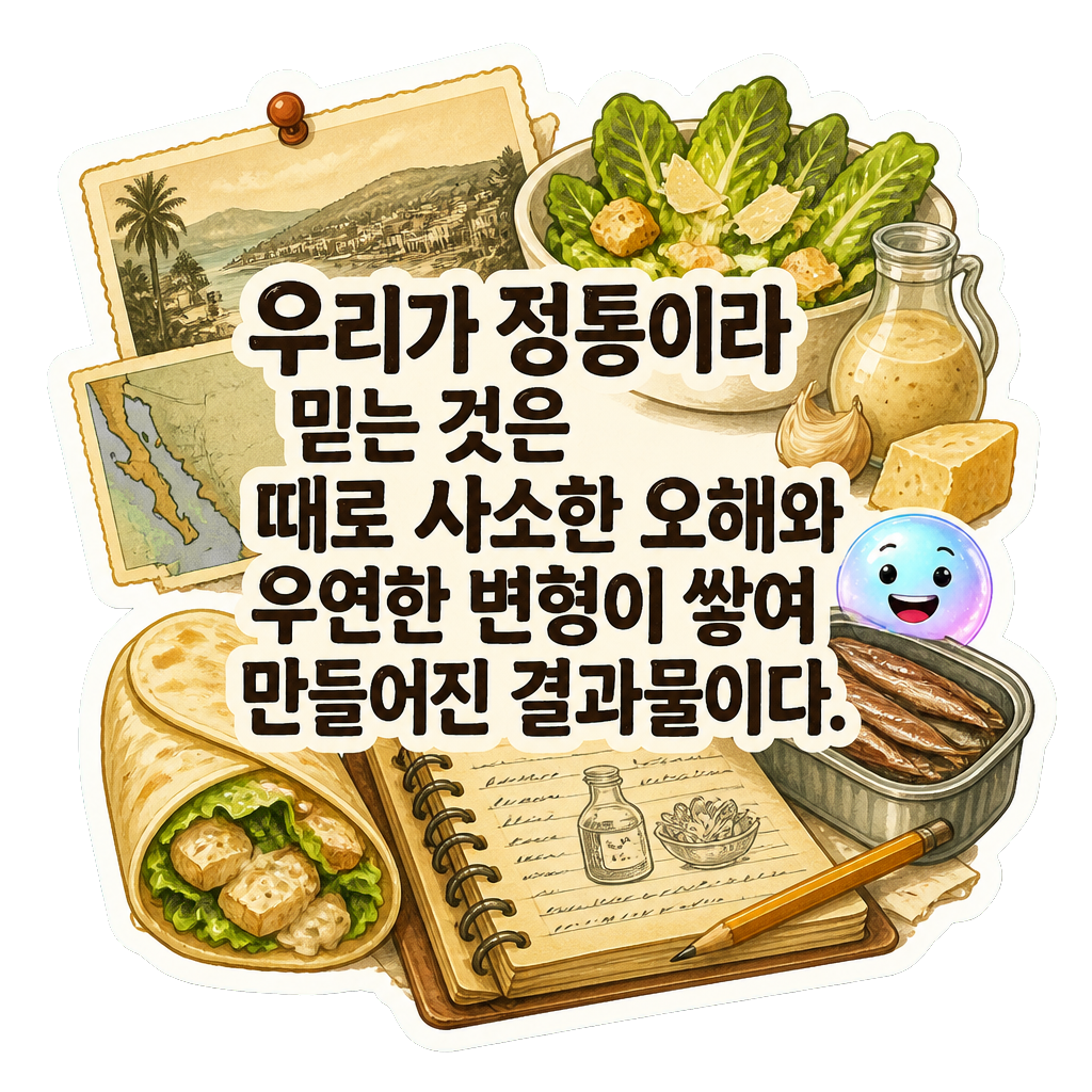 우리가 정통이라 믿는 것은 때로 사소한 오해와 우연한 변형이 쌓여 만들어진 결과물이다.