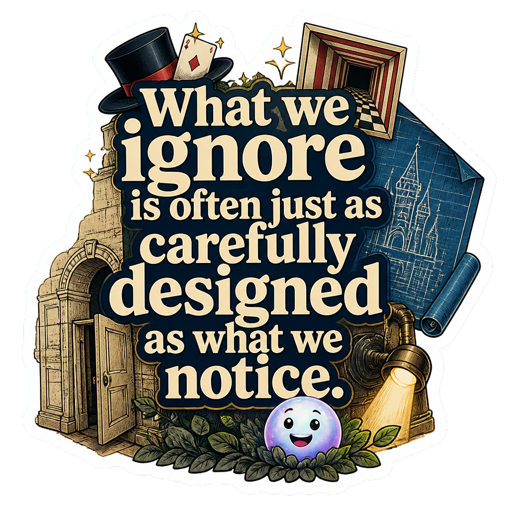 What we ignore is often just as carefully designed as what we notice.