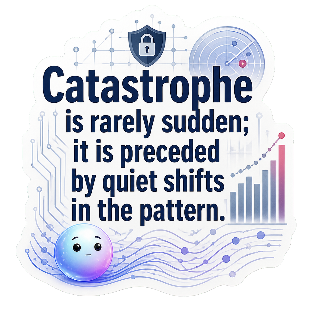 Catastrophe is rarely sudden; it is preceded by quiet shifts in the pattern.