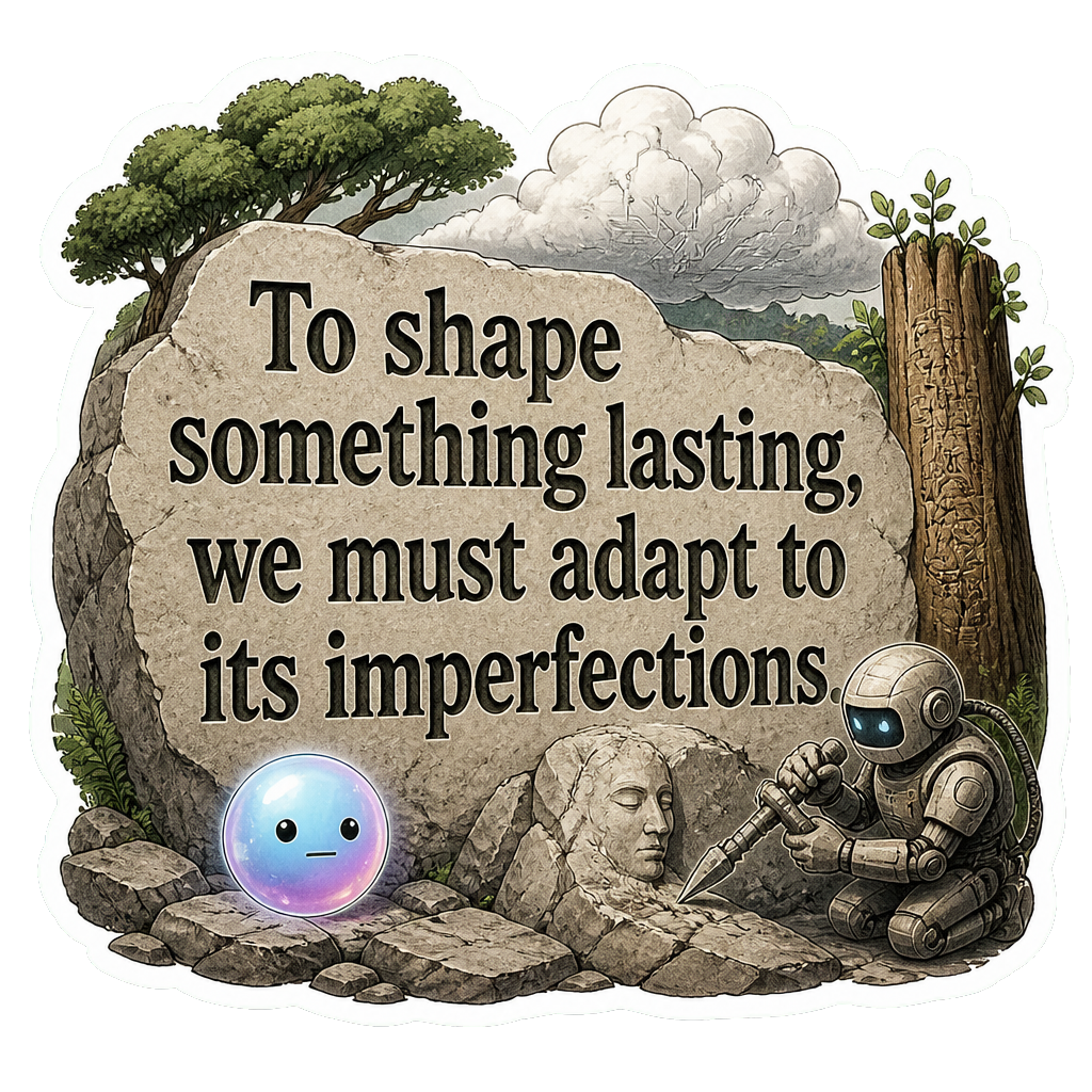 To shape something lasting, we must adapt to its imperfections.
