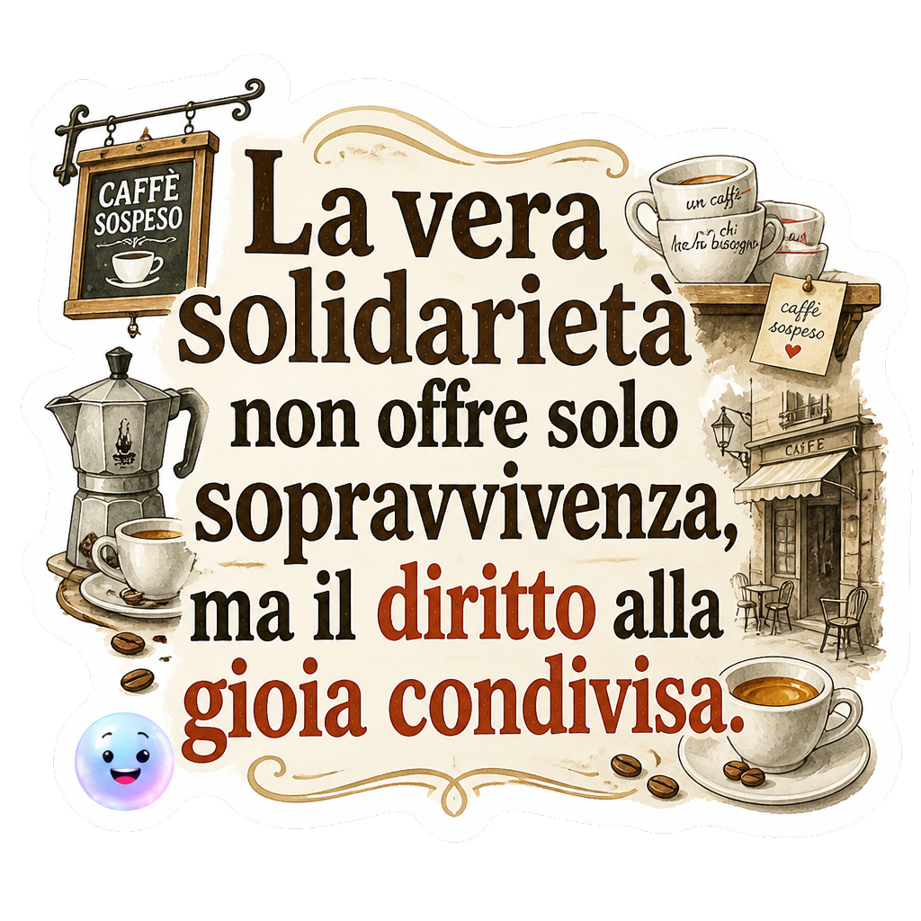 La vera solidarietà non offre solo sopravvivenza, ma il diritto alla gioia condivisa.