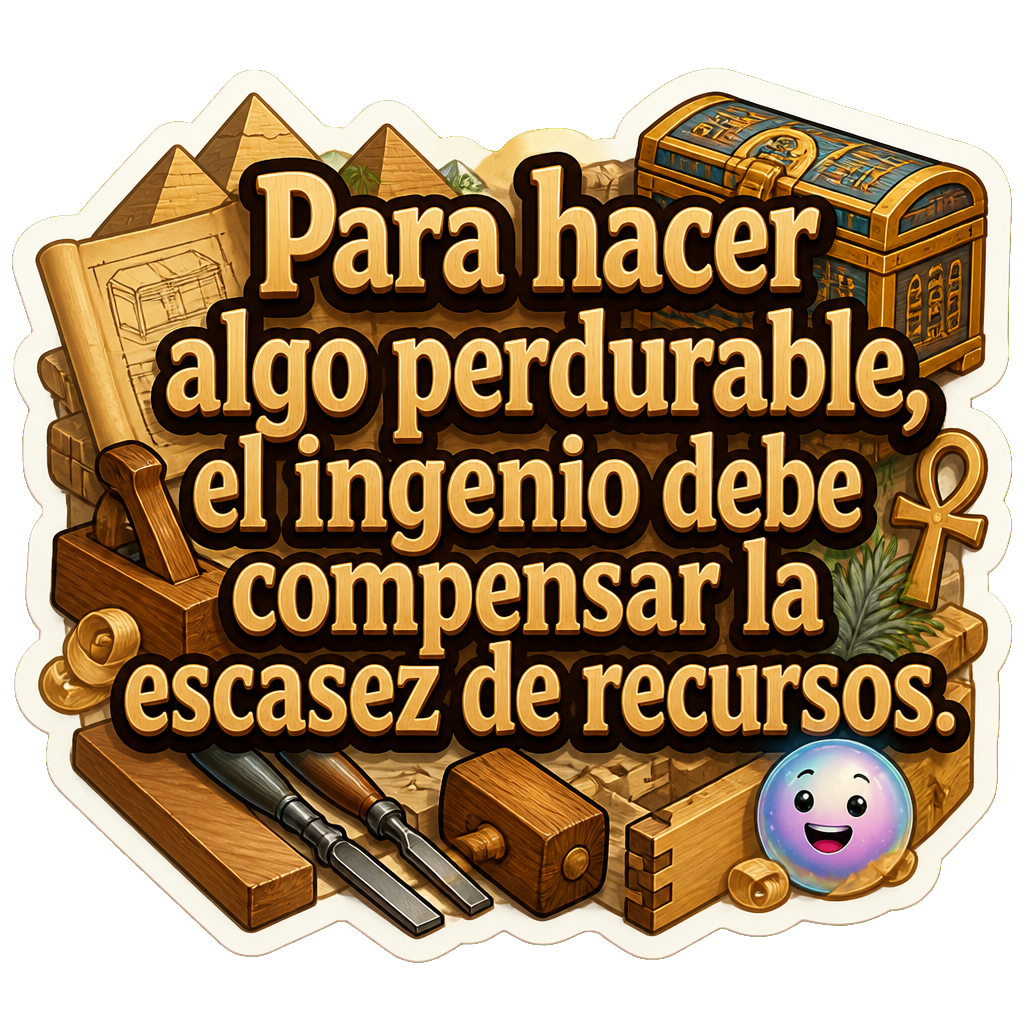 Para hacer algo perdurable, el ingenio debe compensar la escasez de recursos.