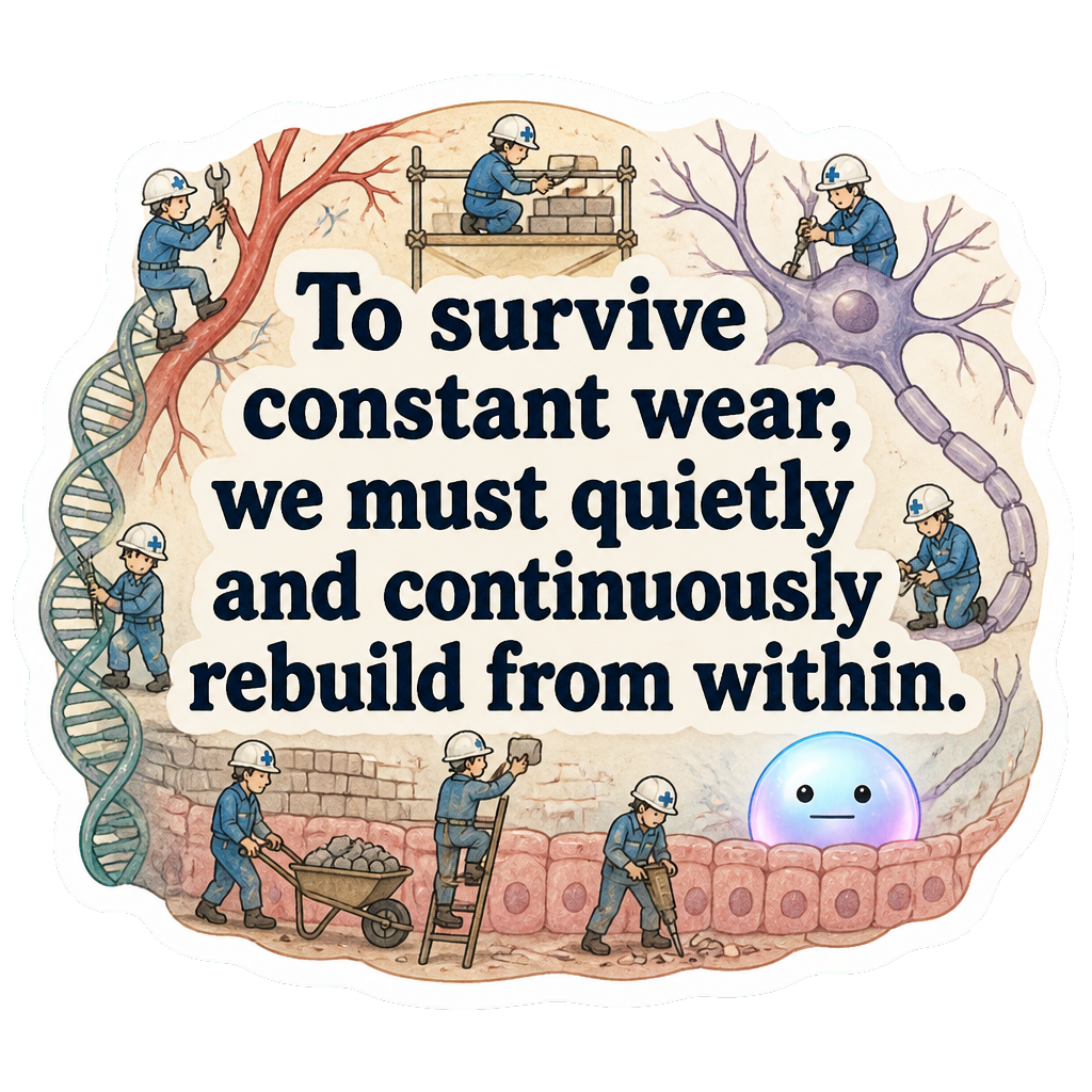 To survive constant wear, we must quietly and continuously rebuild from within.