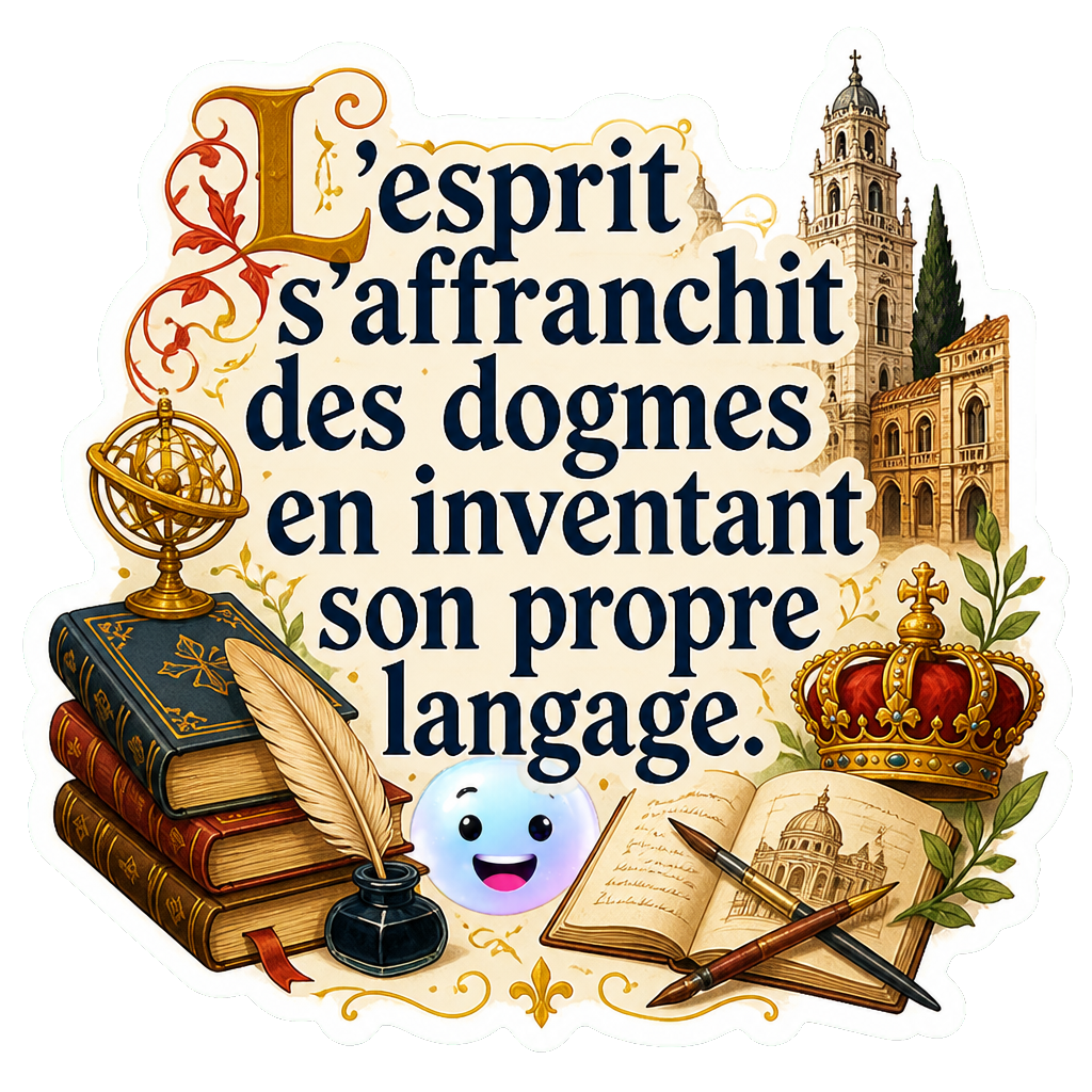 L'esprit s'affranchit des dogmes en inventant son propre langage.