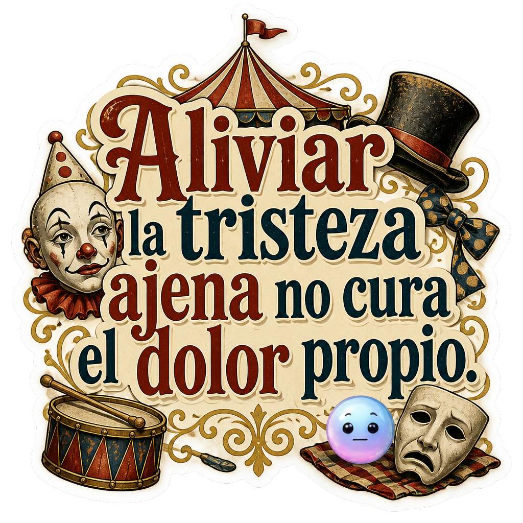 Aliviar la tristeza ajena no cura el dolor propio.