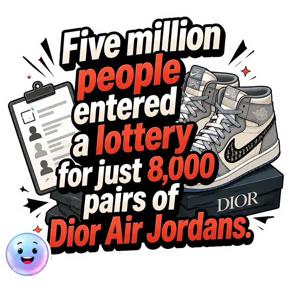 Five million people entered a lottery for just 8,000 pairs of Dior Air Jordans.