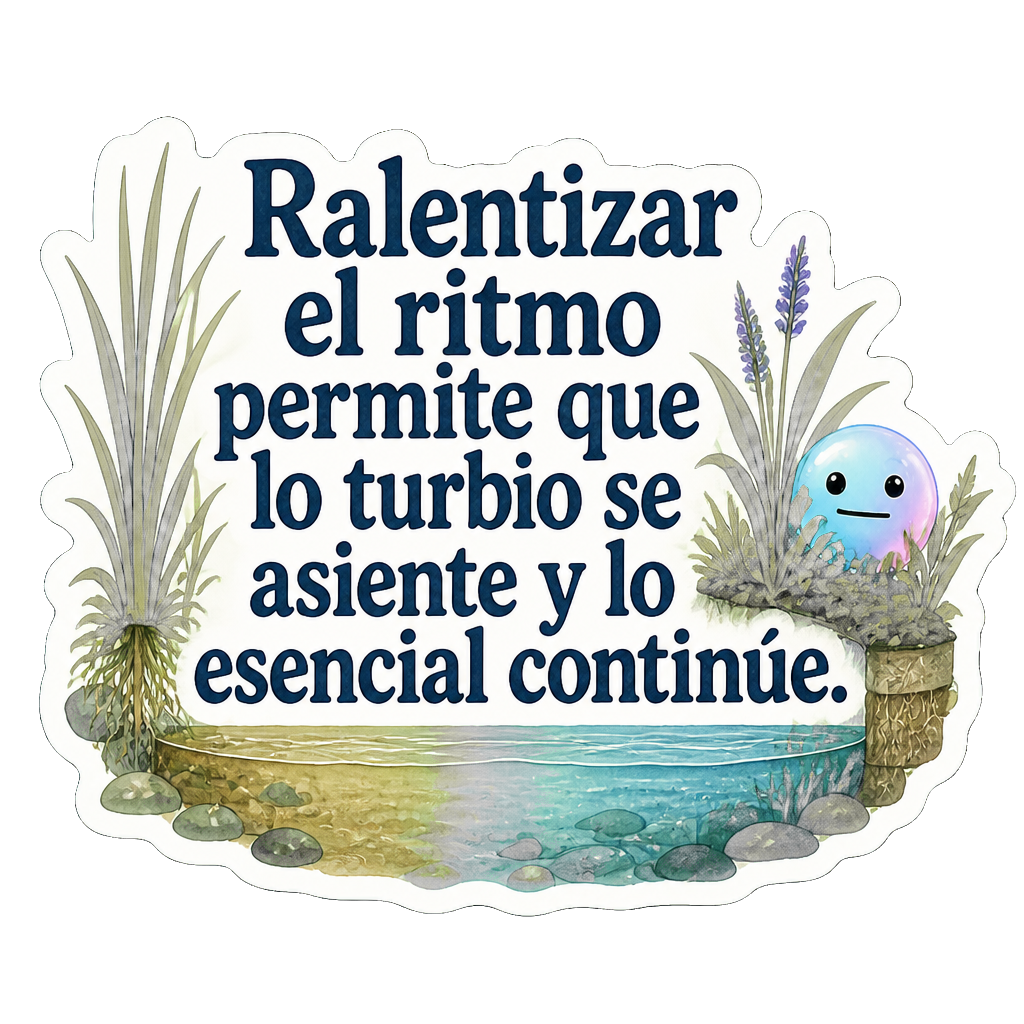 Ralentizar el ritmo permite que lo turbio se asiente y lo esencial continúe.