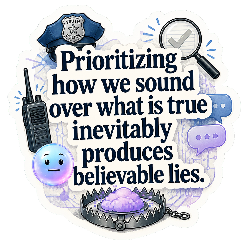 Prioritizing how we sound over what is true inevitably produces believable lies.