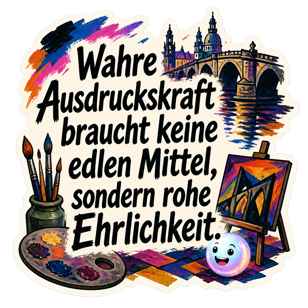 Wahre Ausdruckskraft braucht keine edlen Mittel, sondern rohe Ehrlichkeit.