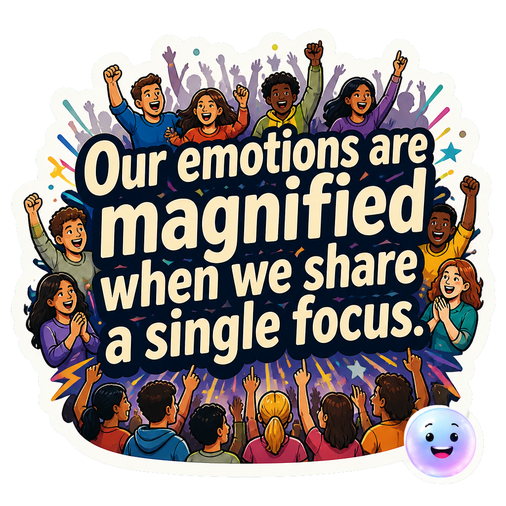 Our emotions are magnified when we share a single focus.