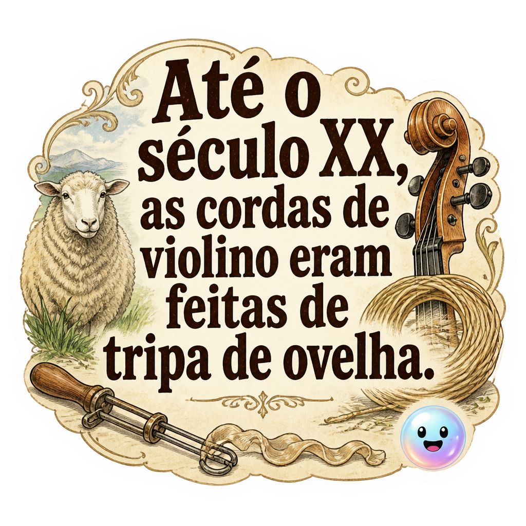 Até o século XX, as cordas de violino eram feitas de tripa de ovelha.