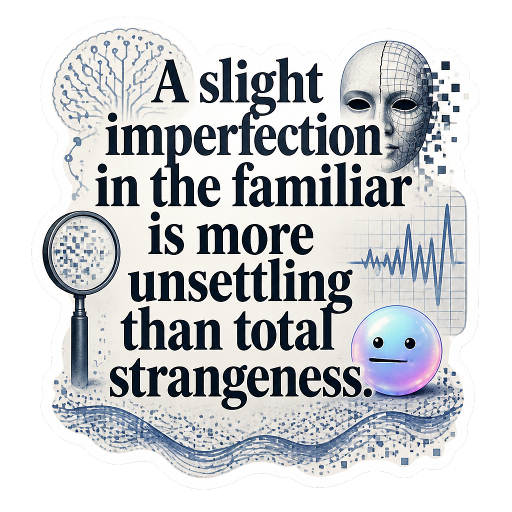 A slight imperfection in the familiar is more unsettling than total strangeness.