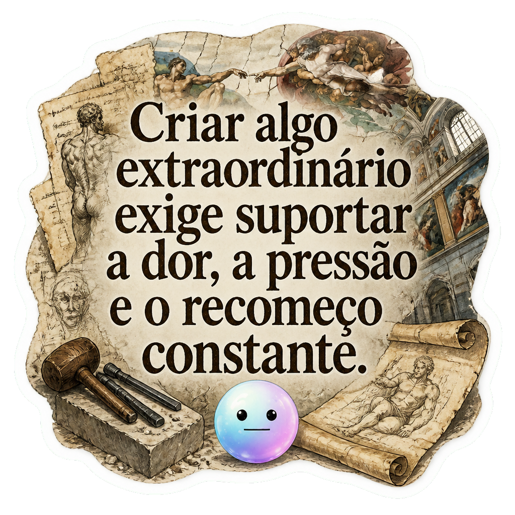 Criar algo extraordinário exige suportar a dor, a pressão e o recomeço constante.