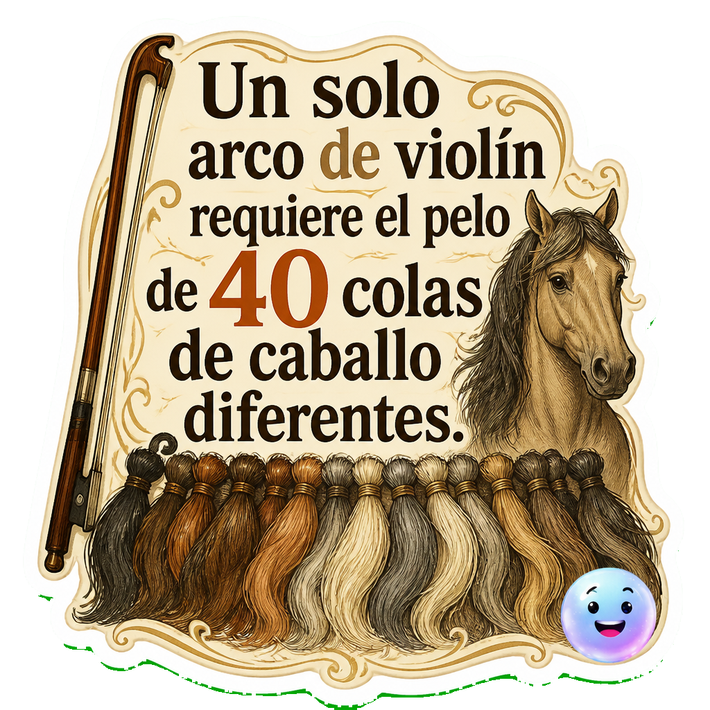 Un solo arco de violín requiere el pelo de 40 colas de caballo diferentes.