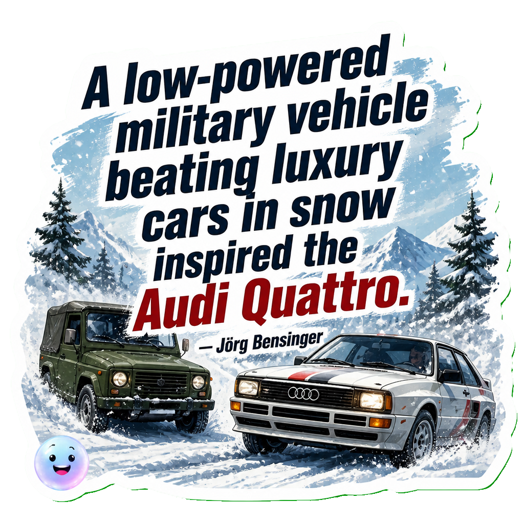 A low-powered military vehicle beating luxury cars in snow inspired the Audi Quattro.