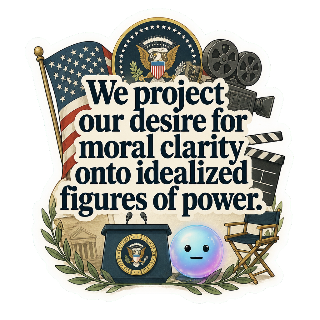 We project our desire for moral clarity onto idealized figures of power.