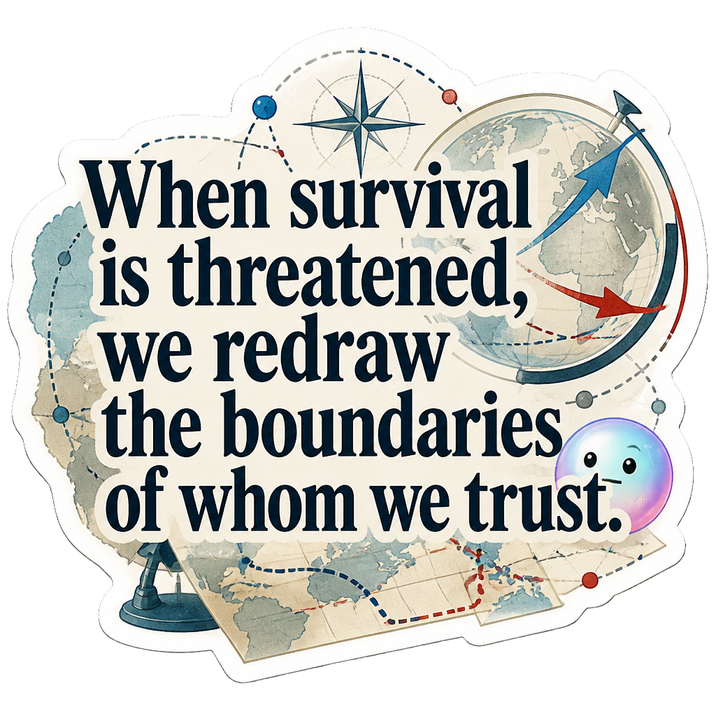 When survival is threatened, we redraw the boundaries of whom we trust.