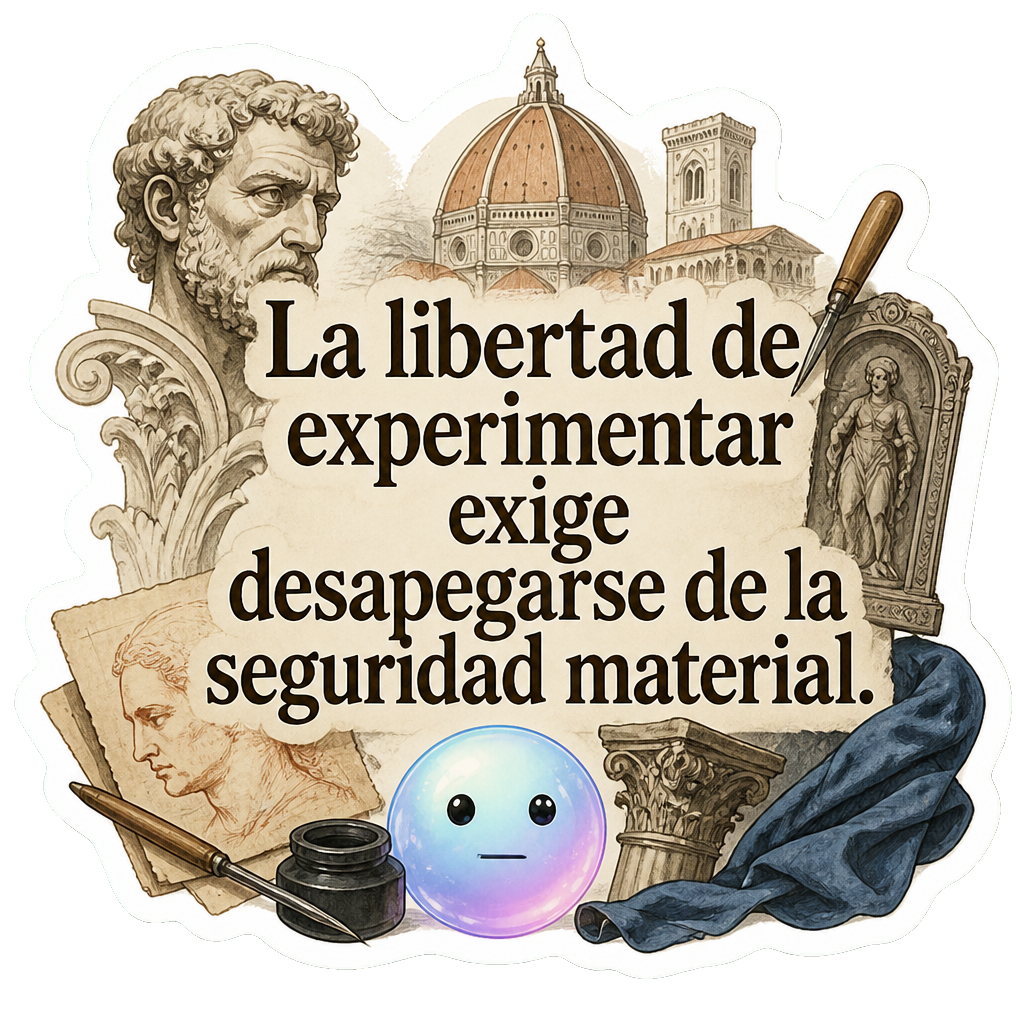 La libertad de experimentar exige desapegarse de la seguridad material.